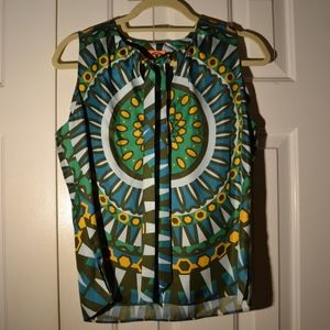 Vibrant Patterned Silk Tory Burch Tank